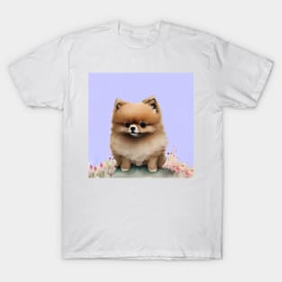 Cute Pomeranian Puppy Art 8 T-Shirt